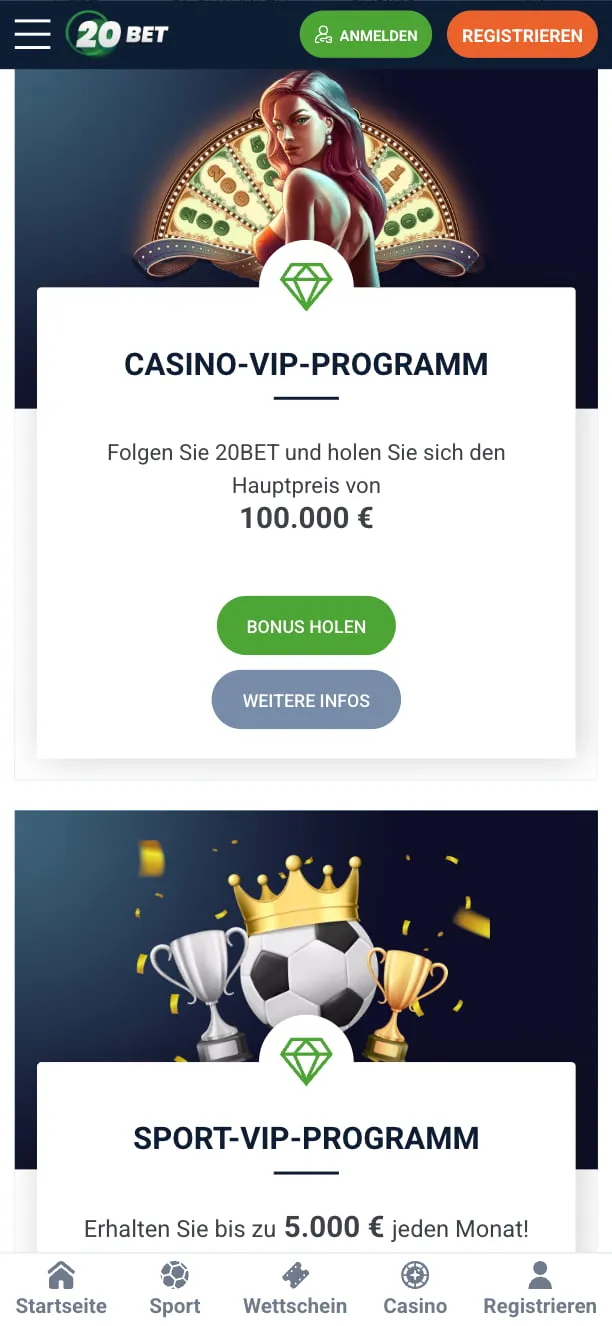 20bet Casino VIP