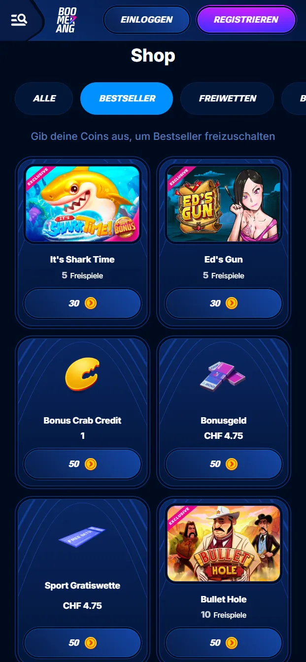 Boomerang Bet Casino Shop