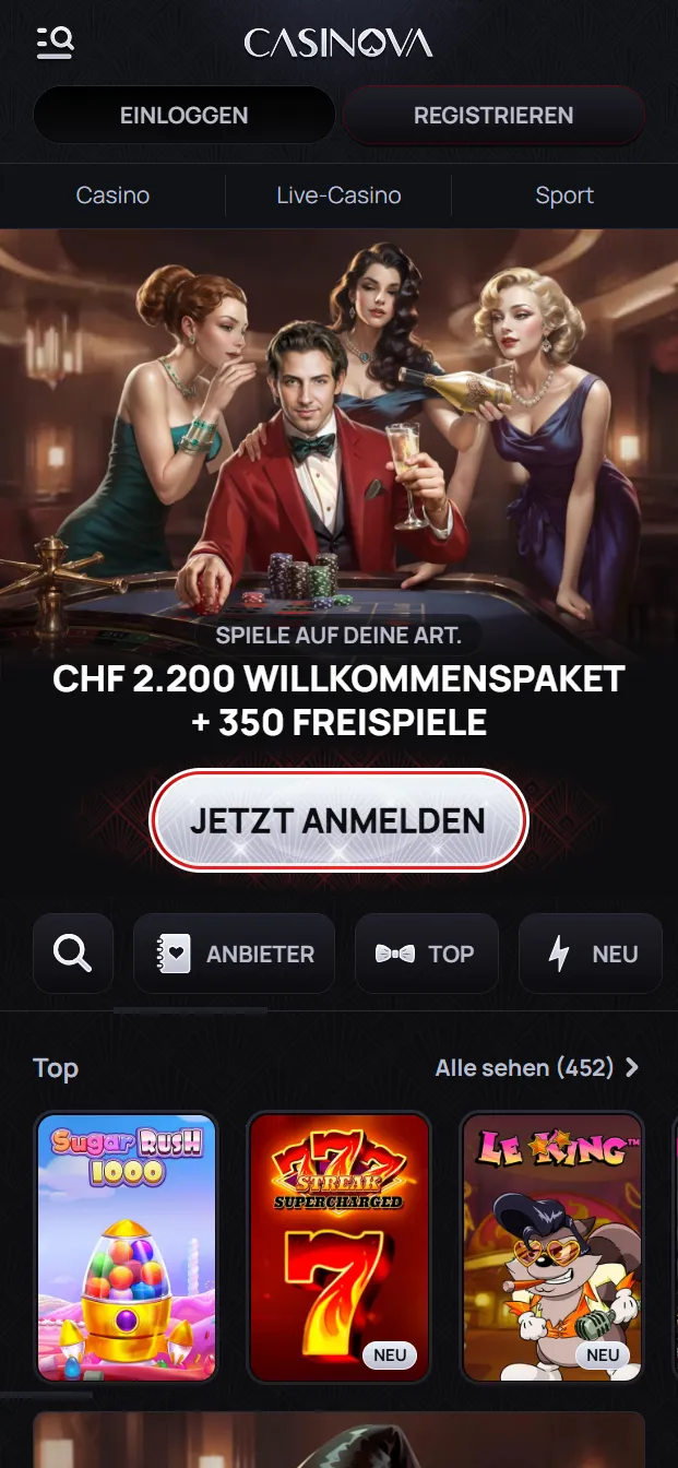 Casinova Casino Bonus