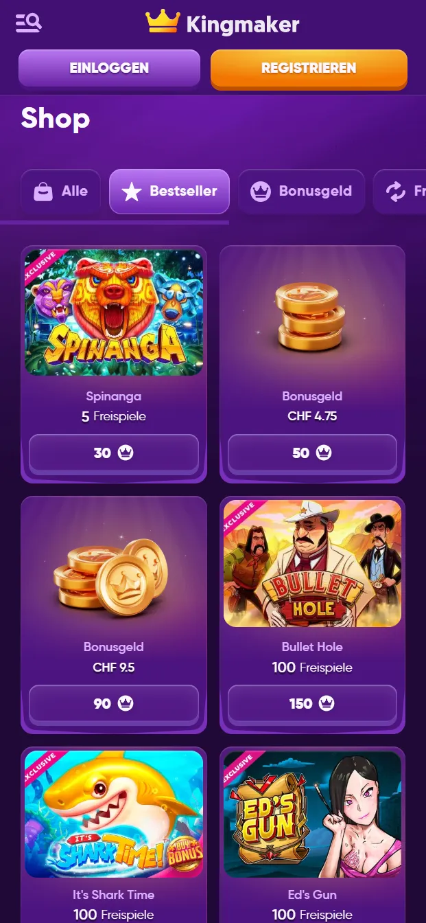 Kingmaker Casino Shop