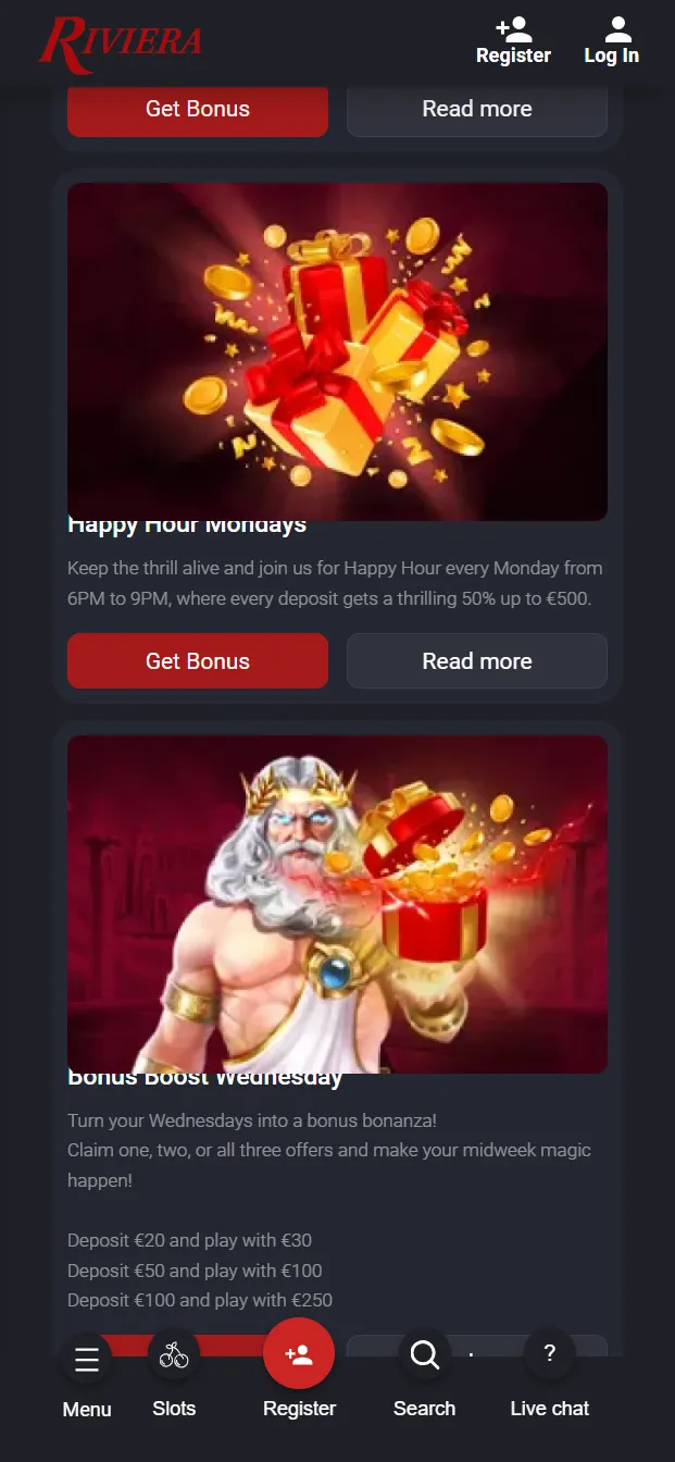 Riviera Casino Bonusangebote