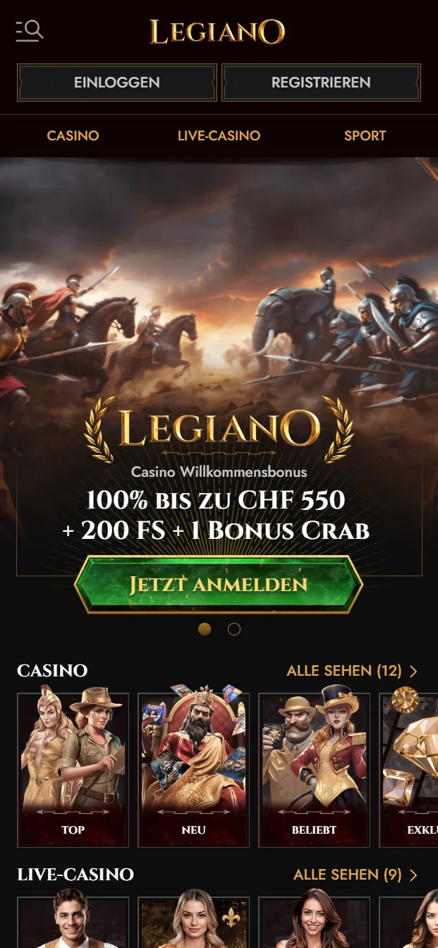 Legiano Casino Bonus