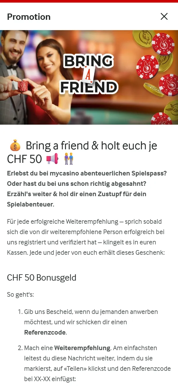 Freundewerbeaktion MyCasino