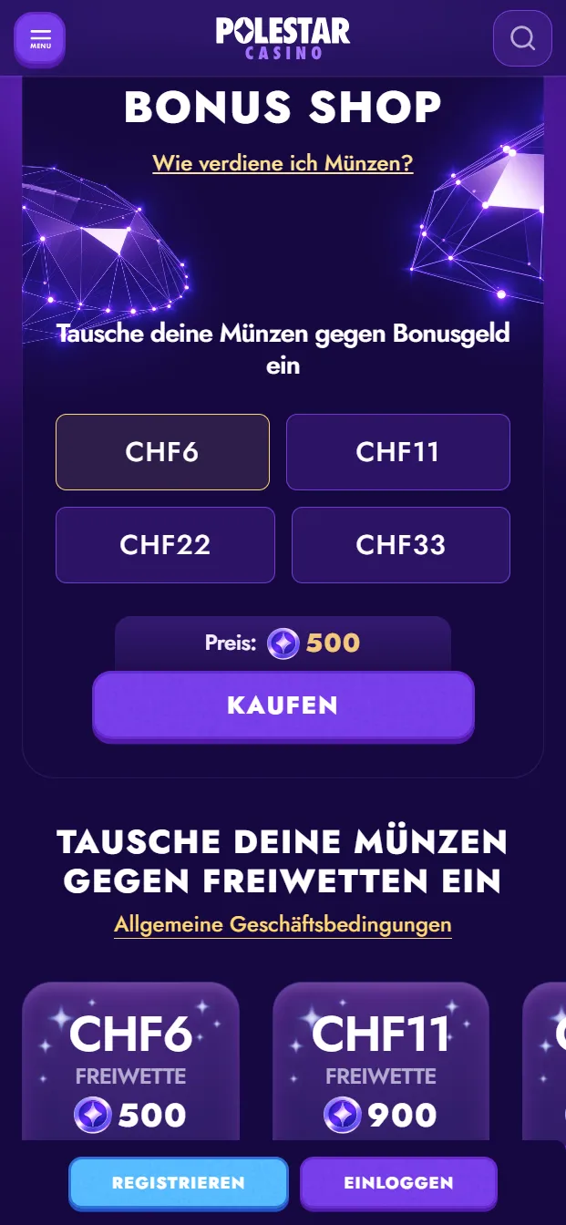 Polestar Casino Bonus Shop