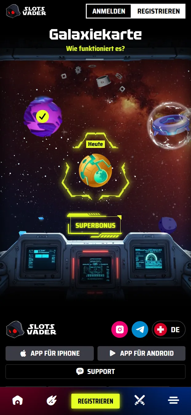 SlotsVader Casino Galaxiekarte