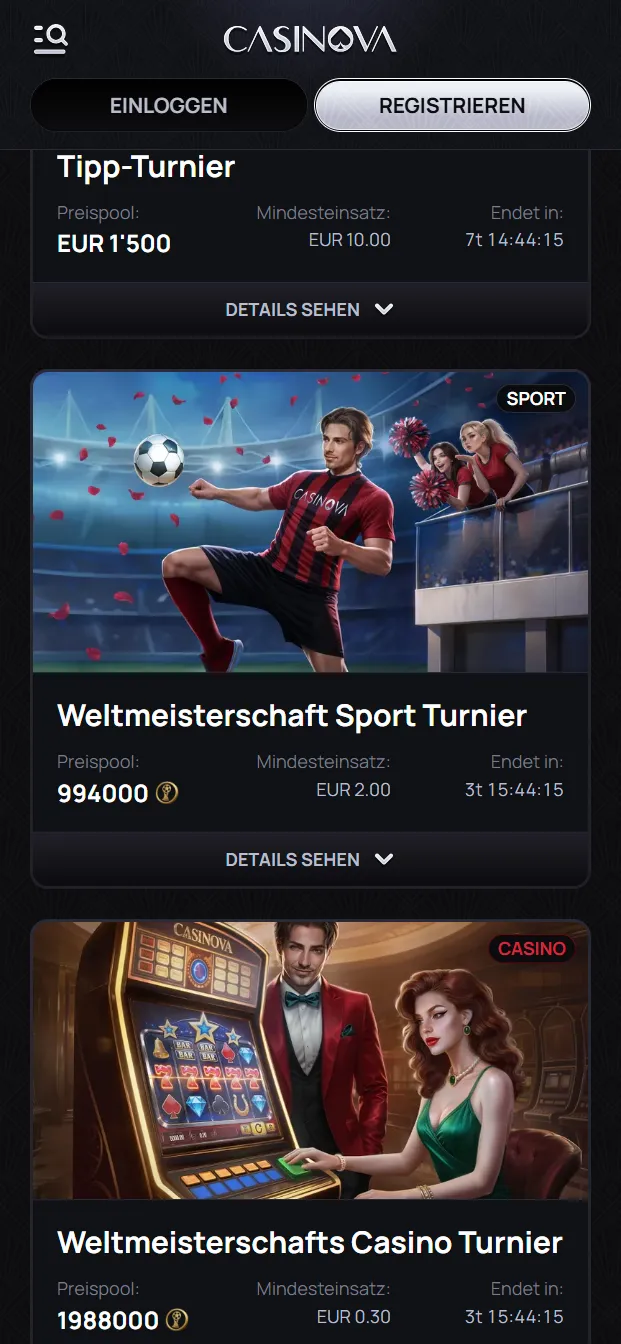 Casinova WM2026 Turniere