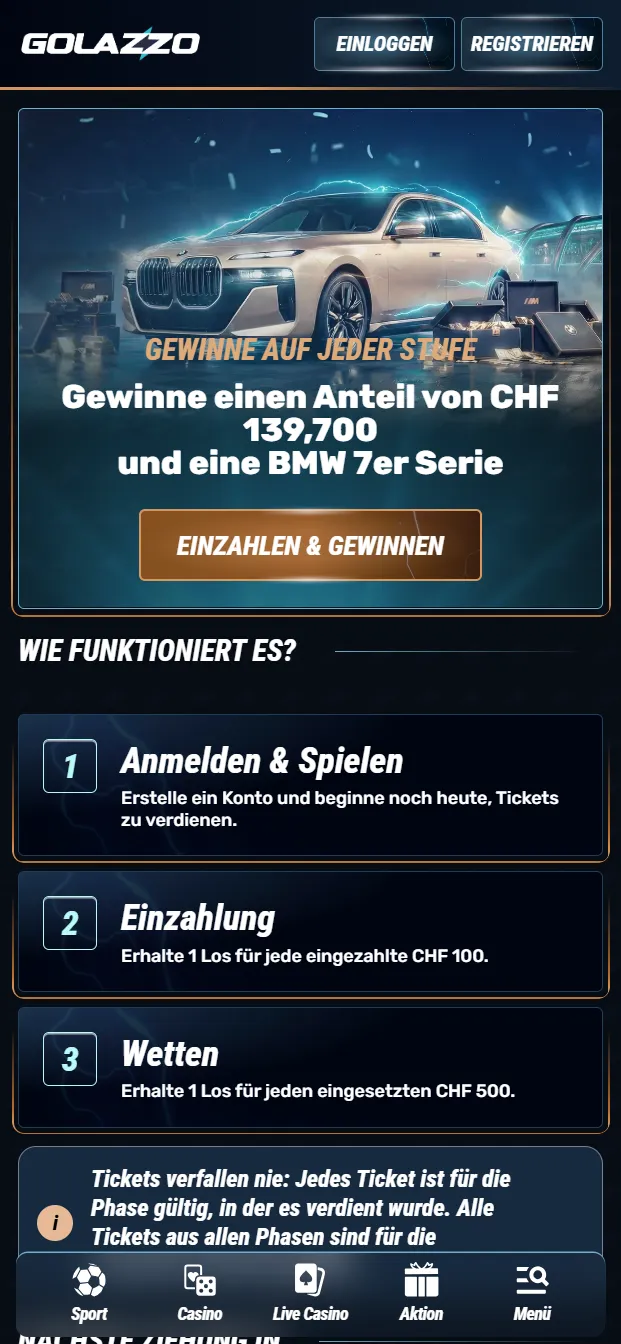 Golazzo Casino BMW Gewinn