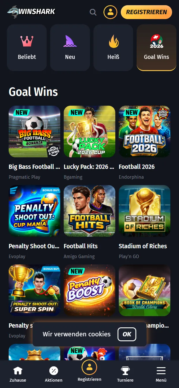 Winshark Fussball Slots