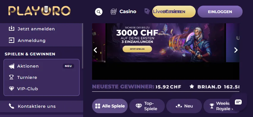 Playoro Casino Bonus