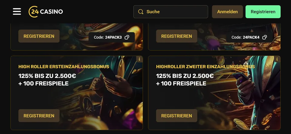 24 Casino Highroller Bonus