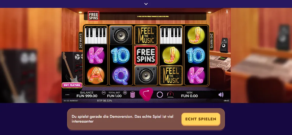 Feel the Music Slot bei Polestar Casino