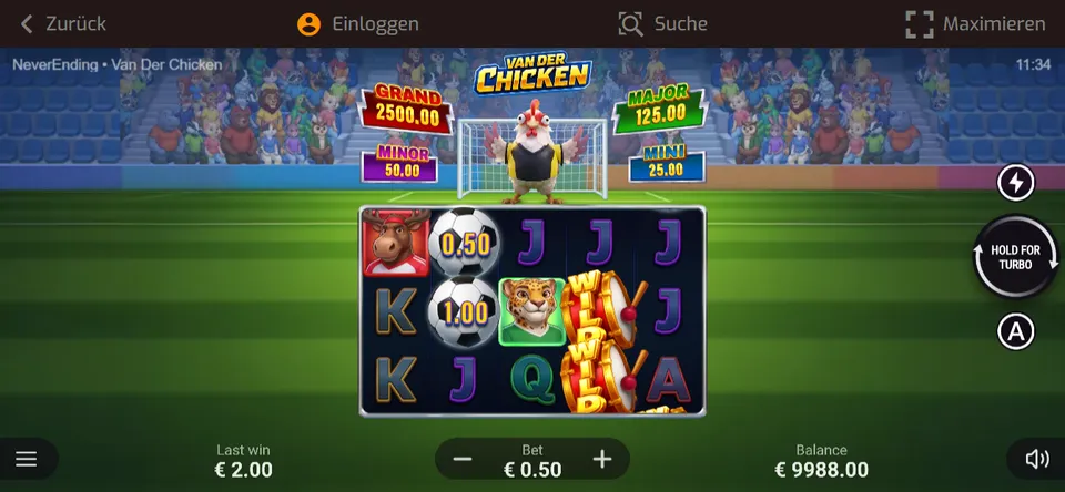 Hugo Casino mit Van der Chicken slot
